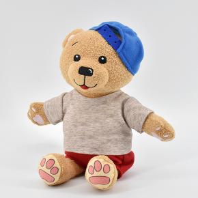 11Inch Custom China Factory Made Stuffed Animal Plush Figure Doll Soft Anime Teddy Bear Plush Toys with hat and clothing