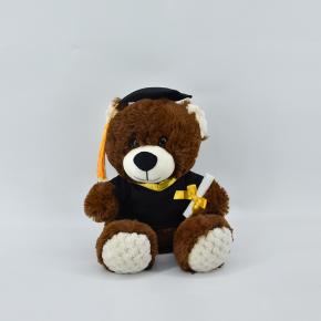 Custom Sitting Graduation Gift Teddy Bear Plush Toy with Gown and Hat