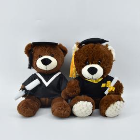 Custom Kawaii 29CM Peluches Plushies Stuffed Animal Small Size Teddy Bear For Graduation Gift