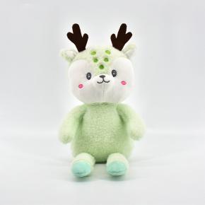 Custom Kawaii 100% PP Cotton Colorful Reindeer Electric Embroidery Face Design Stuffed Animal Plush Toy for Christmas Gift